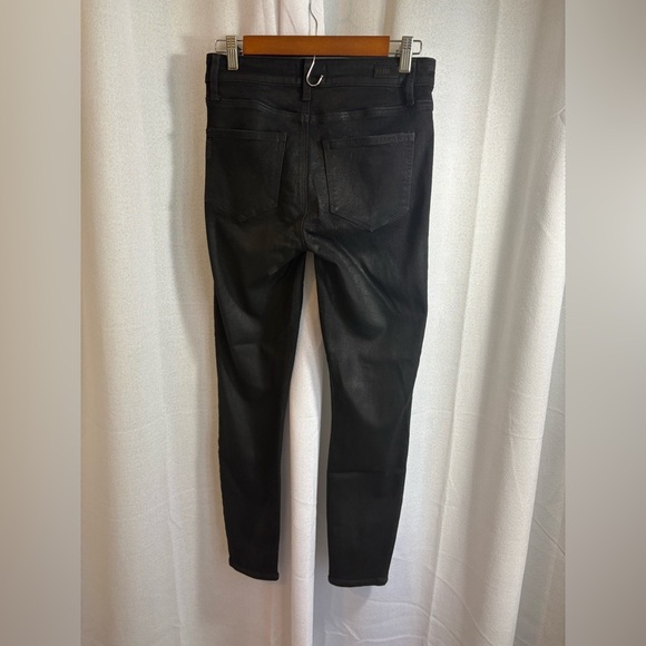 PAIGE Hoxton Wax Coated Ankle Black Jeans Size 27 EUC! 0395 - Picture 6 of 13